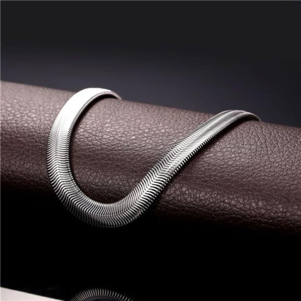 Cuban Link Chain for Men, Circle Chain, Herringbone Snake Chain, Trendy - Picture 4 of 5